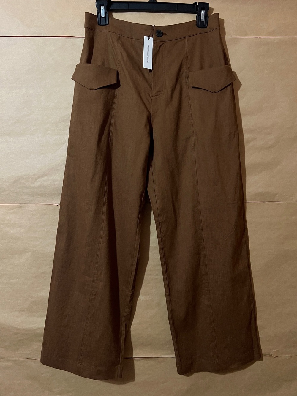 Banana Republic | NWT High Rise Straight Utility Pants Linen Wide Leg Size 2